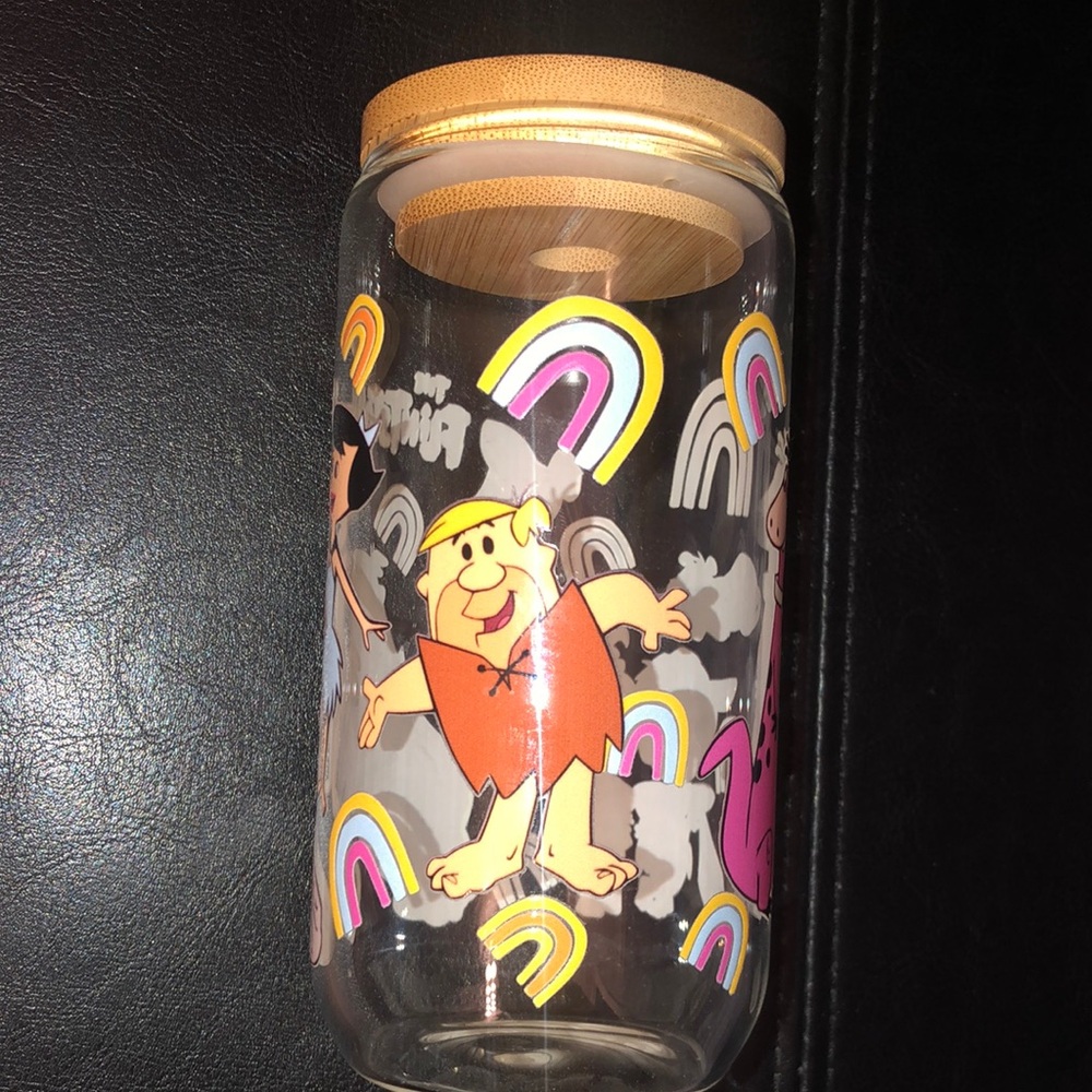 Drinking Glass /Jar with Bamboo Lid - Picture 2 of 9